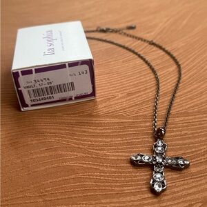 NIB Lia Sophia “Vault” cross necklace